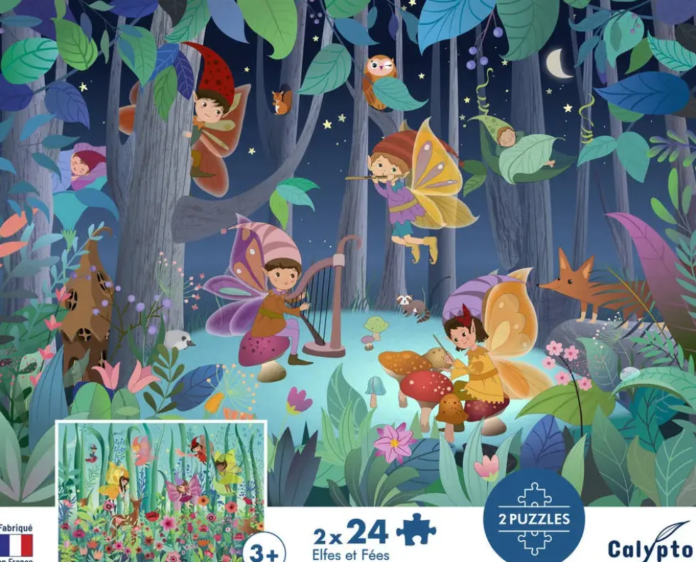 CALYPTO BY SENTOSPHERE - PUZZLES 24 PIECES X 2 - ELFES ET FEES