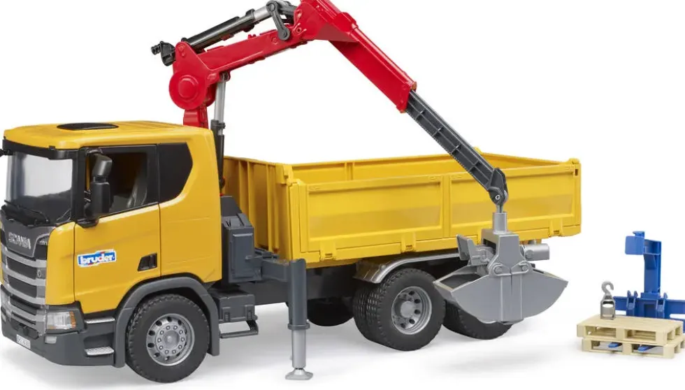 CAMION DE CHANTIER SCANIA SUPER 560R AVEC GRUE ET 2 PALETTES