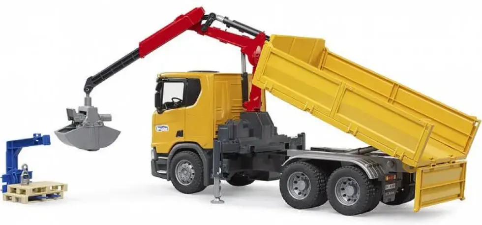 CAMION DE CHANTIER SCANIA SUPER 560R AVEC GRUE ET 2 PALETTES