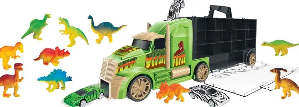 CAMION TRANSPORTEUR DINOSAURES
