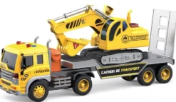 CAMION TRANSPORTEUR VEHICULES DE CHANTIER 1:16