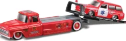 1/64 CAMION US AVEC REMORQUE ET VEHICULE - ELITE TRANSPORT E