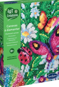 CANEVAS A DIAMANTER - PAPILLONS ET MARGUERITES