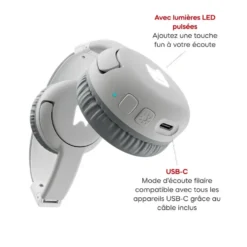 CASQUE BLUETOOTH - GRIS LUNE