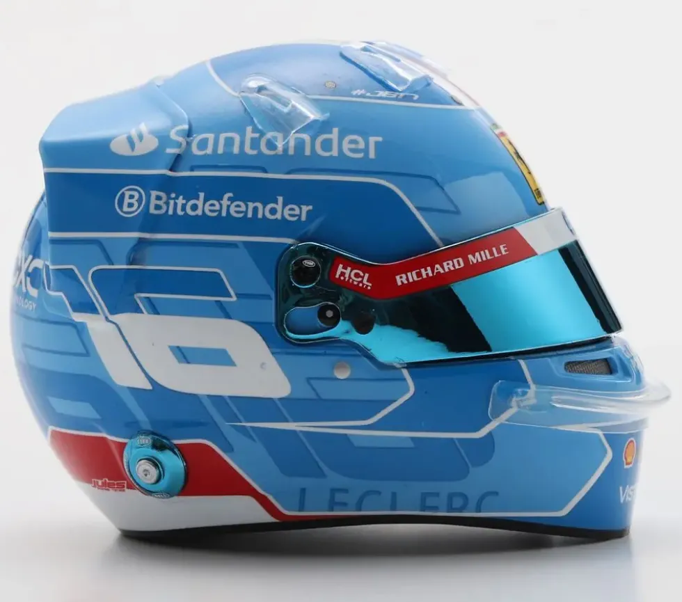 1/5 CASQUE CHARLES LECLERC - SCUDERIA FERRARI - GP F1 MIAMI 2024 - VERSION DELUXE
