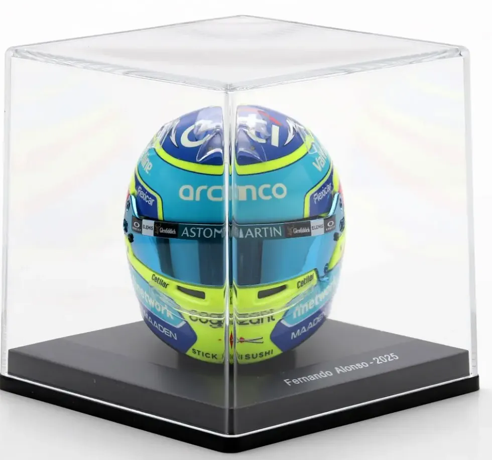 1/5 CASQUE F1 FERNANDO ALONSO - ASTON MARTIN ARAMCO FORMULE 1 TEAM 2025
