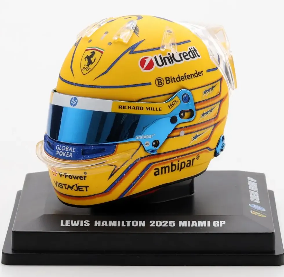 1/5 CASQUE F1 LEWIS HAMILTON - SCUDERIA FERRARI HP - GP MIAMI2025