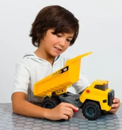 CATERPILAR - POWER HAULERS2.0 CAMION BENNE PLASTIQUE 30 CM SONS, LUMIERES ET DETECTEUR MOUVEMENT