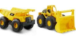 CATERPILLAR - CAMION BENNE ET BULLDOZER 2 VEHICULES 25 CM