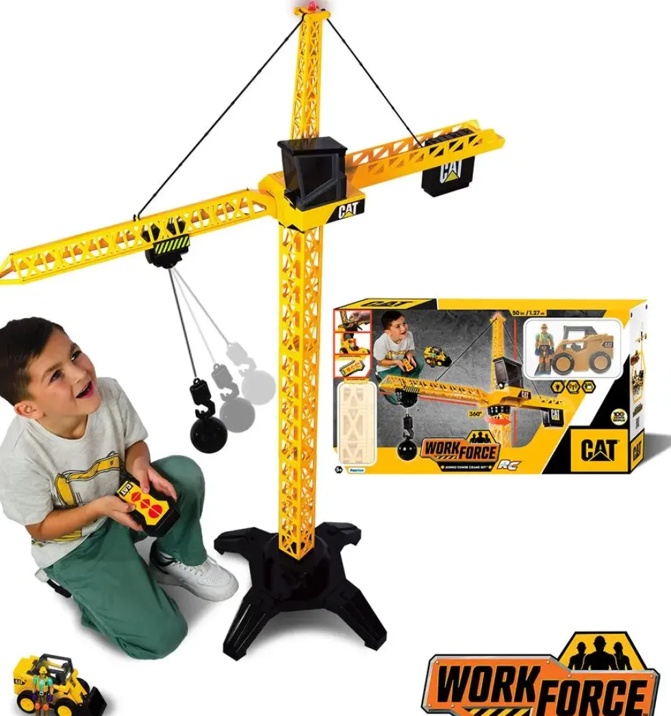 CATERPILLAR - WORKFORCE - GRUE GEANTE 127CM RADIOCOMMANDE + FIGURINE