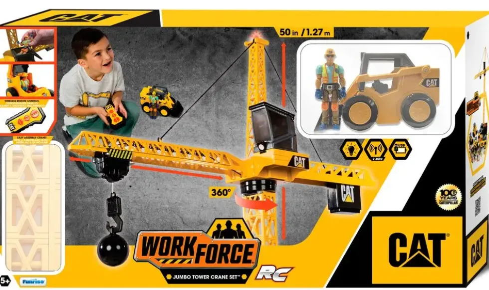 CATERPILLAR - WORKFORCE - GRUE GEANTE 127CM RADIOCOMMANDE + FIGURINE