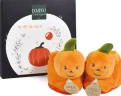 CHAUSSONS CITROUILLE ORANGE - 0 A 6 MOIS