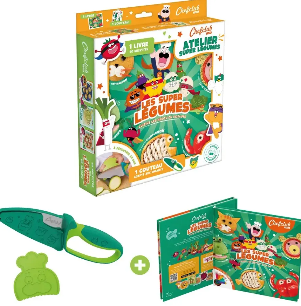 CHEFCLUB KIDS - COFFRET KIDS : LES SUPER LEGUMES ET LE COUTEAU