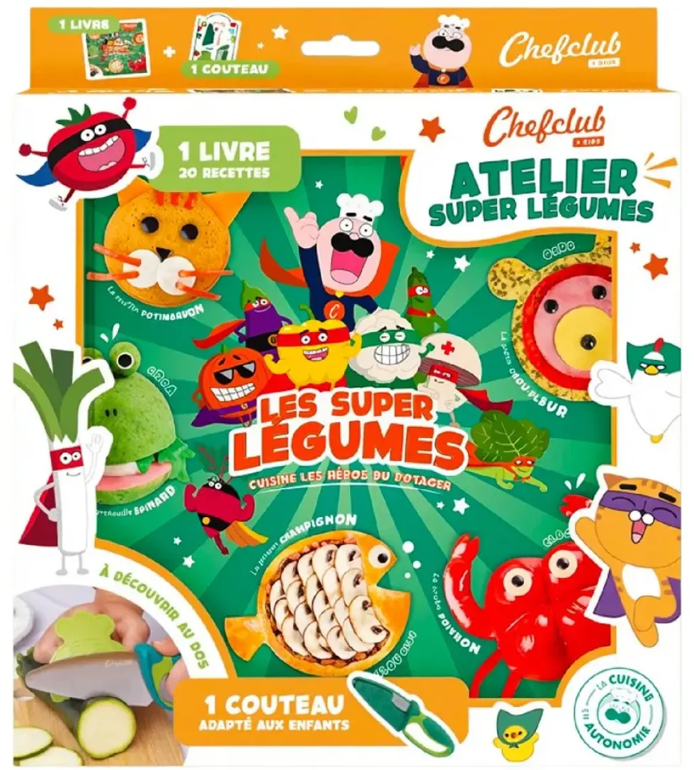 CHEFCLUB KIDS - COFFRET KIDS : LES SUPER LEGUMES ET LE COUTEAU