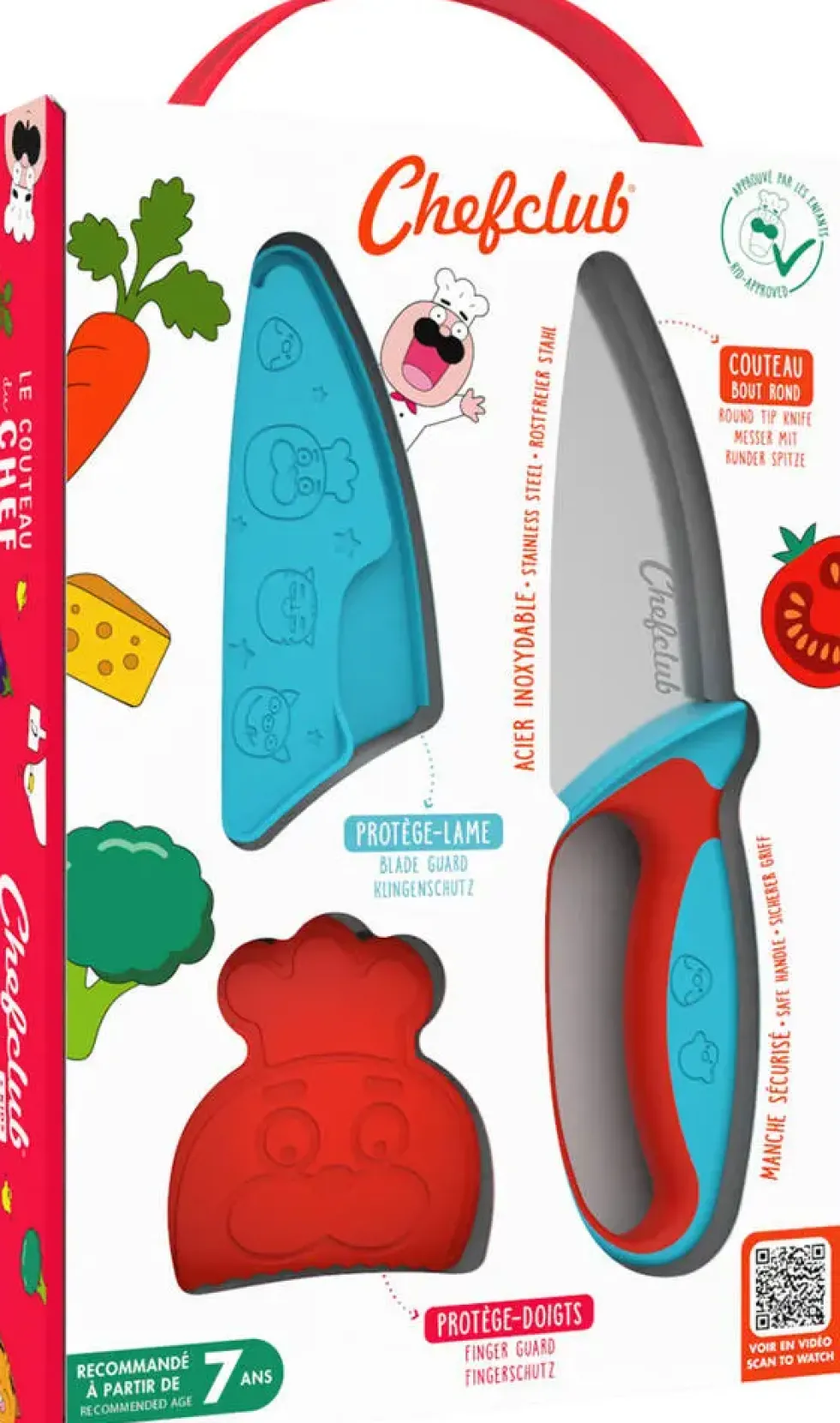 CHEFCLUB KIDS - COUTEAU DU CHEF BLEU ET ROUGE