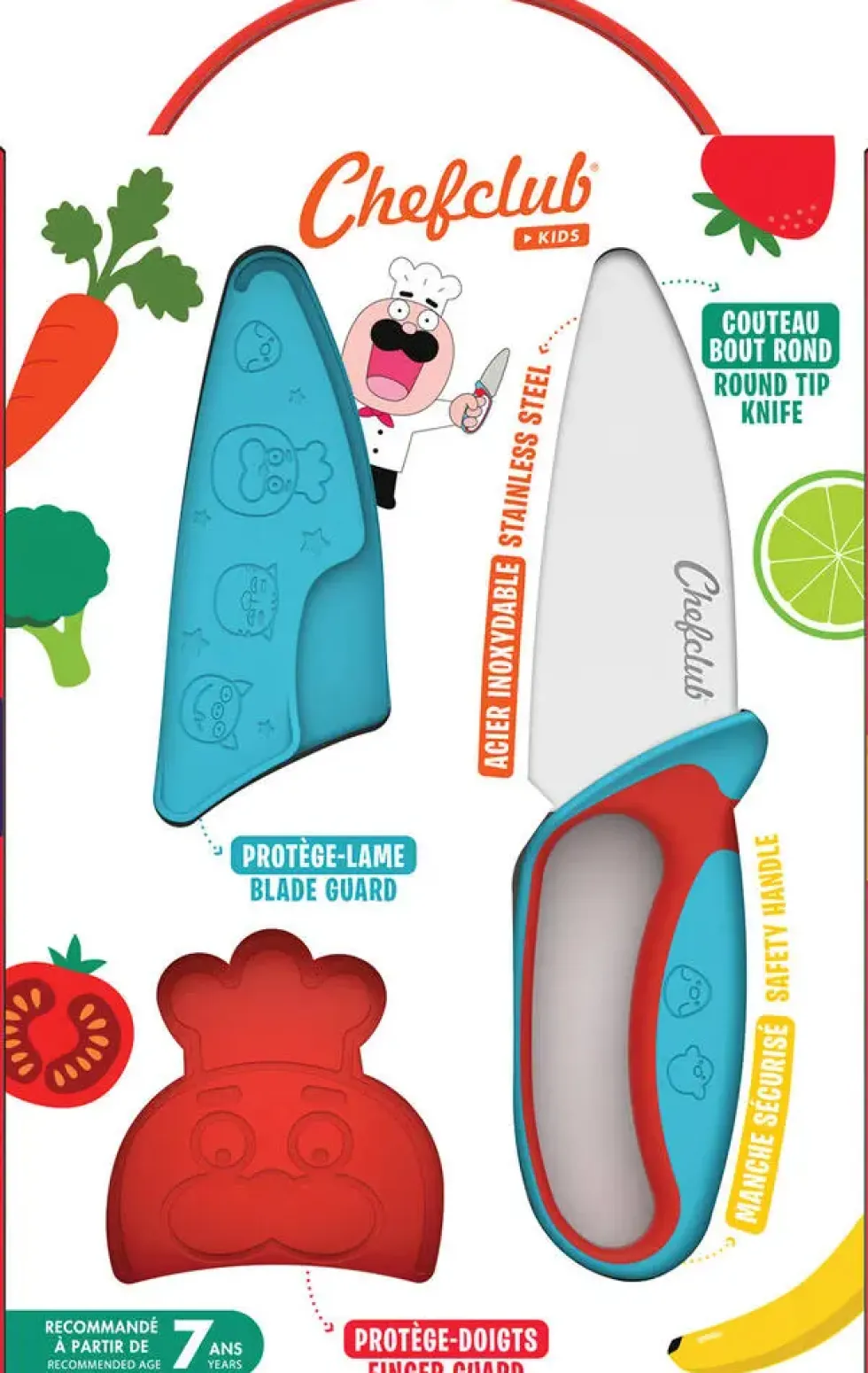 CHEFCLUB KIDS - COUTEAU DU CHEF BLEU ET ROUGE