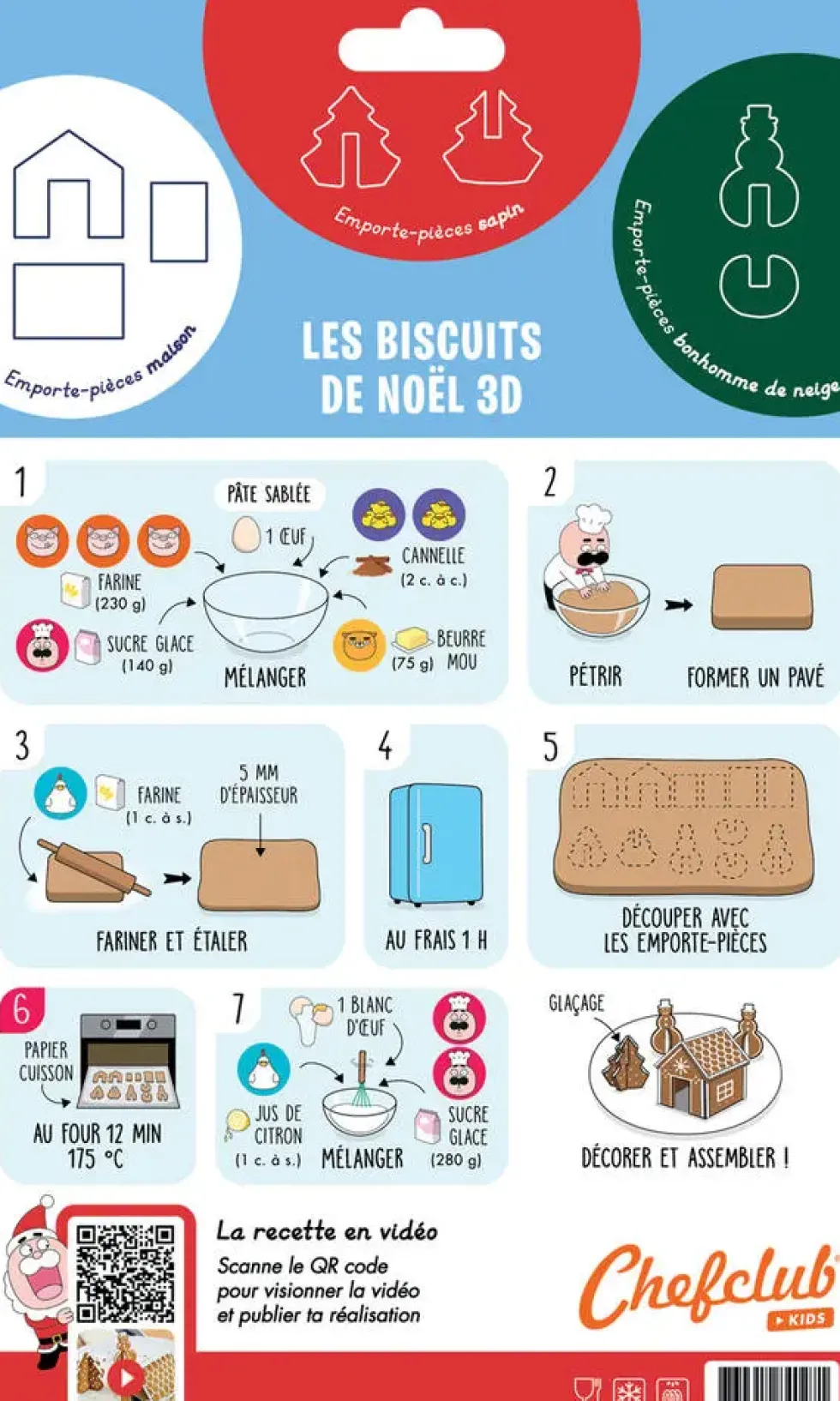 CHEFCLUB KIDS - EMPORTE-PIECES - LES BISCUITS DE NOEL 3D