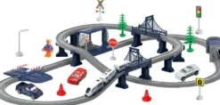 CIRCUIT DE TRAIN LUMIERES SONS 104 PIECES