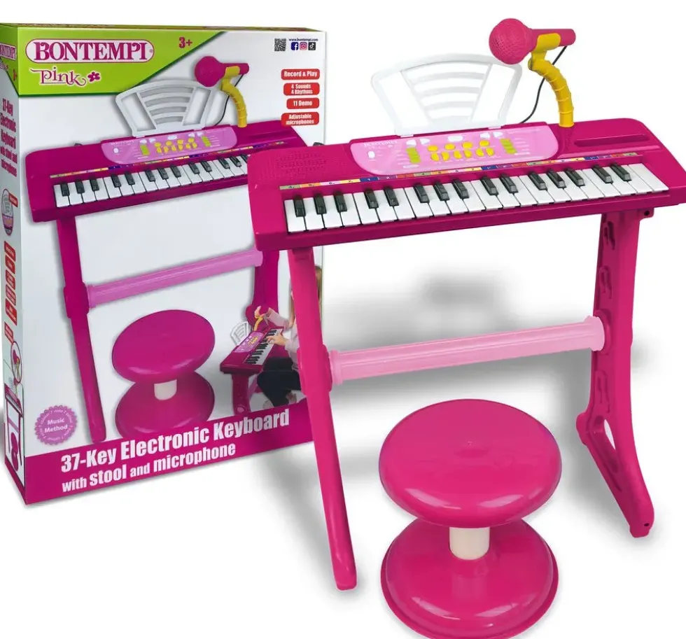 CLAVIER ELECTRONIQUE DE 37 TOUCHES AVEC MICRO PIEDS ET TABOURET7 SONS