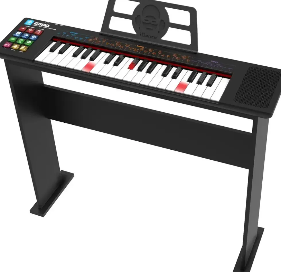 CLAVIER 37 TOUCHES LUMINEUSES ET SUPPORT EN BOIS