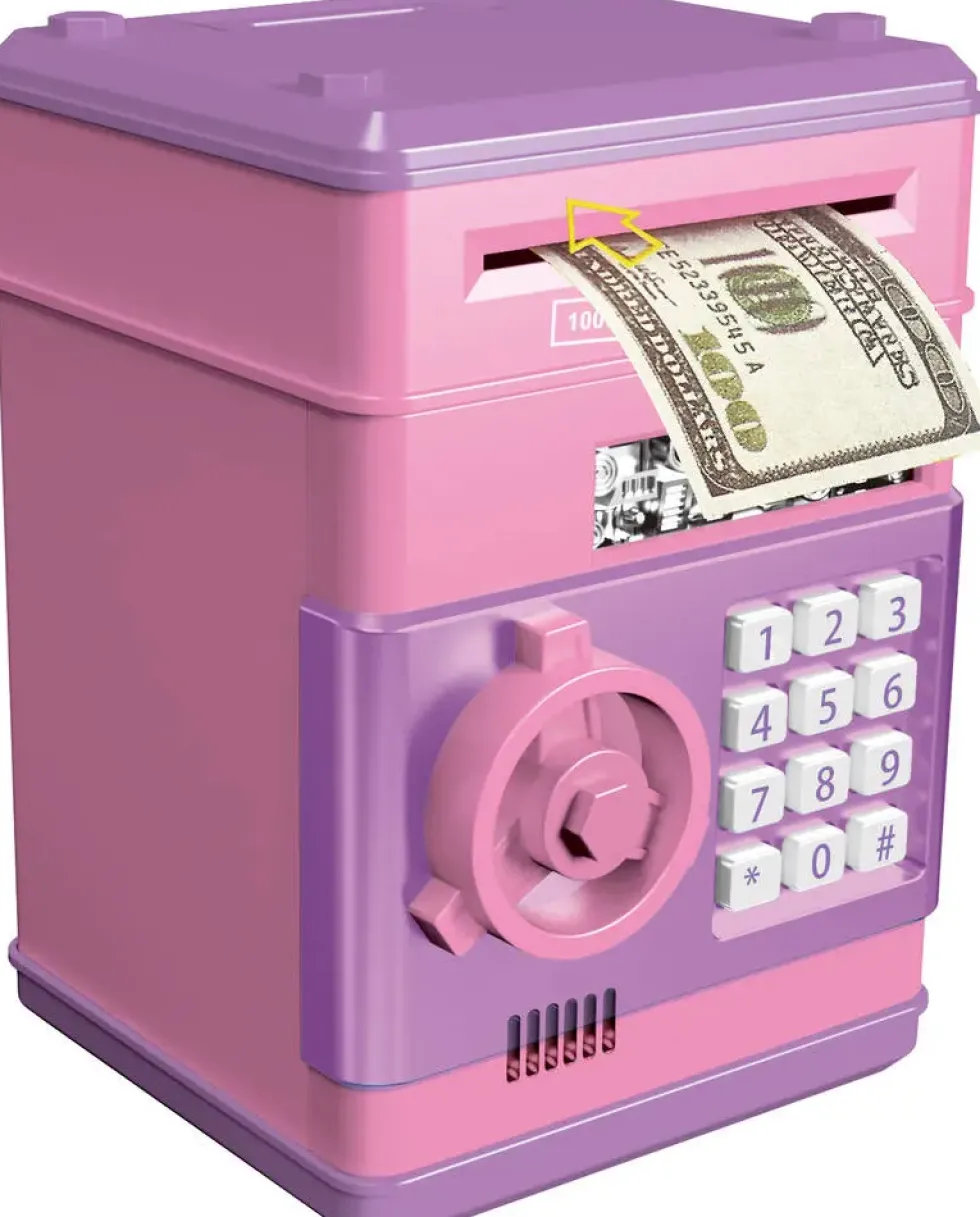COFFRE-FORT POUR PIECES ET BILLETS - ROSE