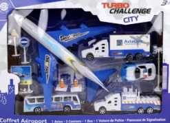 COFFRET AEROPORT 11 PIECES AVION 26 CM ET ACCESSOIRES