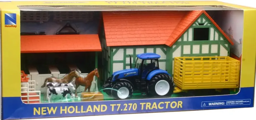 1/32 COFFRET FERME NEW HOLLAND VEHICULES ET ACCESSOIRES