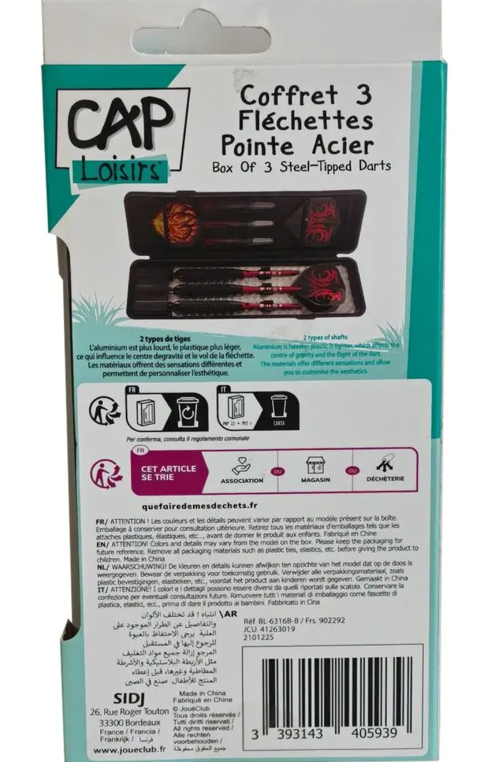 COFFRET 3 FLECHETTES POINTE ACIER