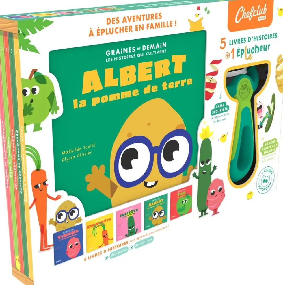 COFFRET GRAINES : LIVRES ET EPLUCHEUR