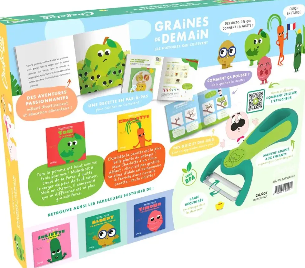 COFFRET GRAINES : LIVRES ET EPLUCHEUR