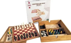 COFFRET JEUX EN BOIS 10 EN 1