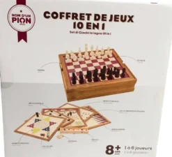 COFFRET JEUX EN BOIS 10 EN 1