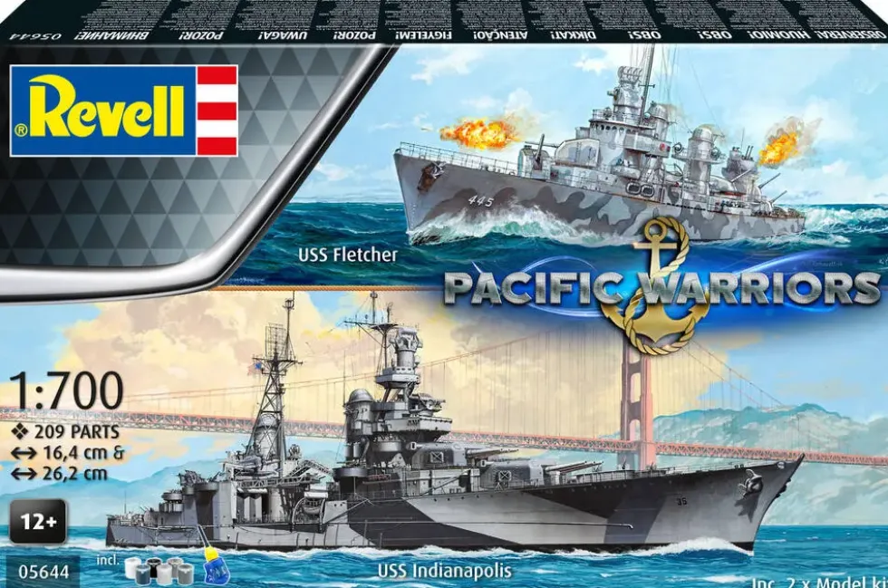 COFFRET 2 MAQUETTES 250 PIECES - PACIFIC WARRIORS - USS FLETCHER ET USS INDIANAPOLIS