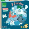 COFFRET PUZZLES EN BOIS 3X16 PIECES ANIMAUX DU MONDE