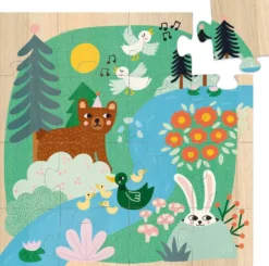 COFFRET PUZZLES EN BOIS 3X16 PIECES ANIMAUX DU MONDE