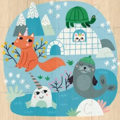 COFFRET PUZZLES EN BOIS 3X16 PIECES ANIMAUX DU MONDE