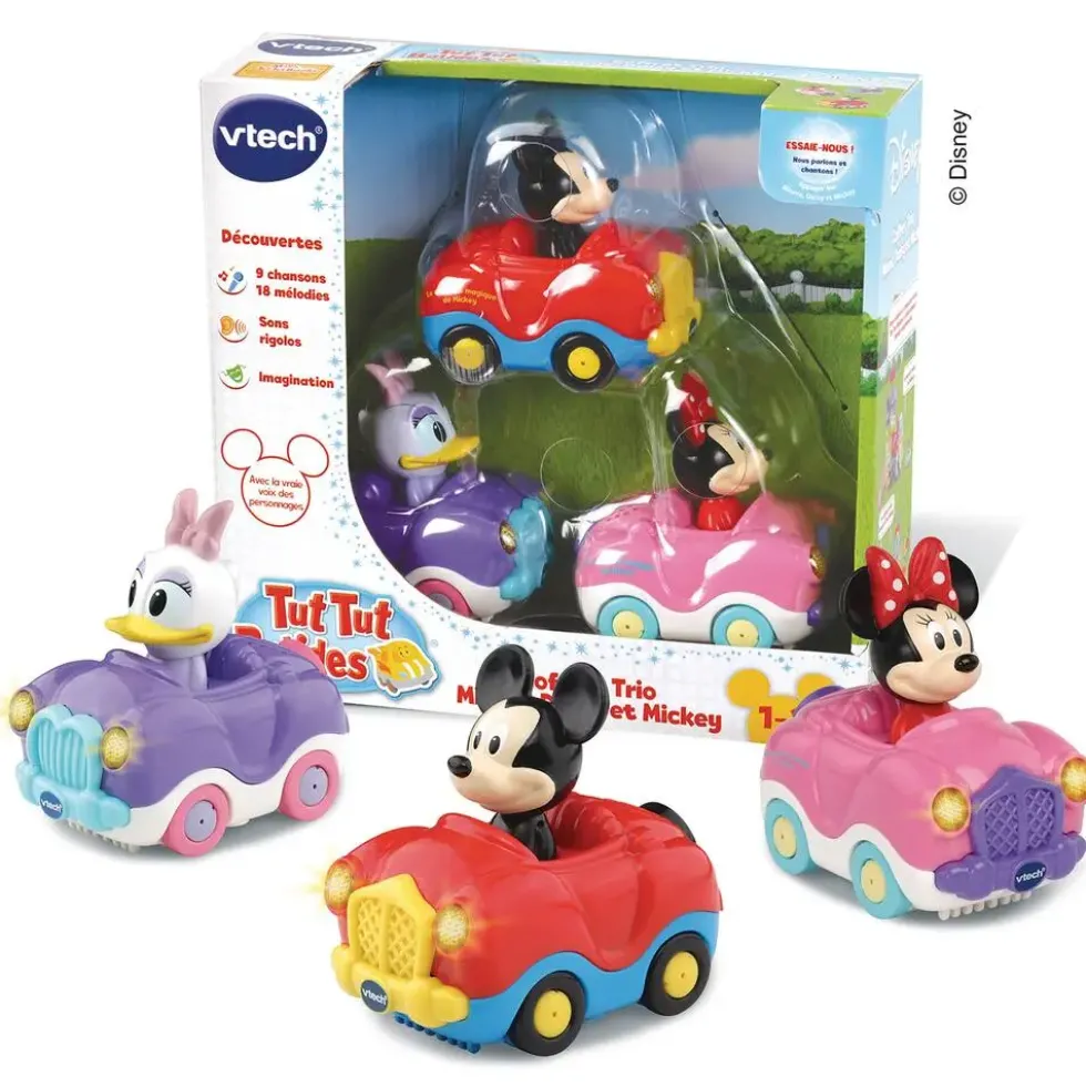 COFFRET VEHICULE TRIO MINNIE/MICKEY - CABRIO MINNIE + CABRIO DAISY + CABRIO MICKEY