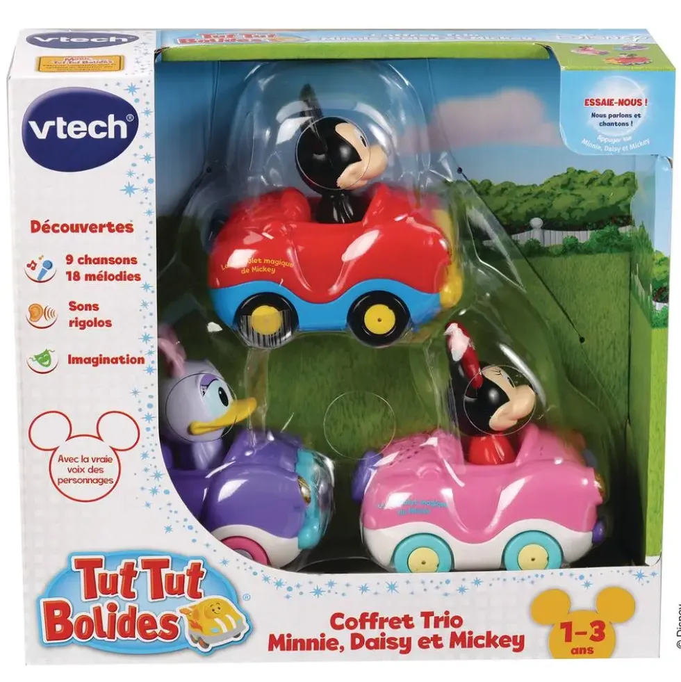 COFFRET VEHICULE TRIO MINNIE/MICKEY - CABRIO MINNIE + CABRIO DAISY + CABRIO MICKEY