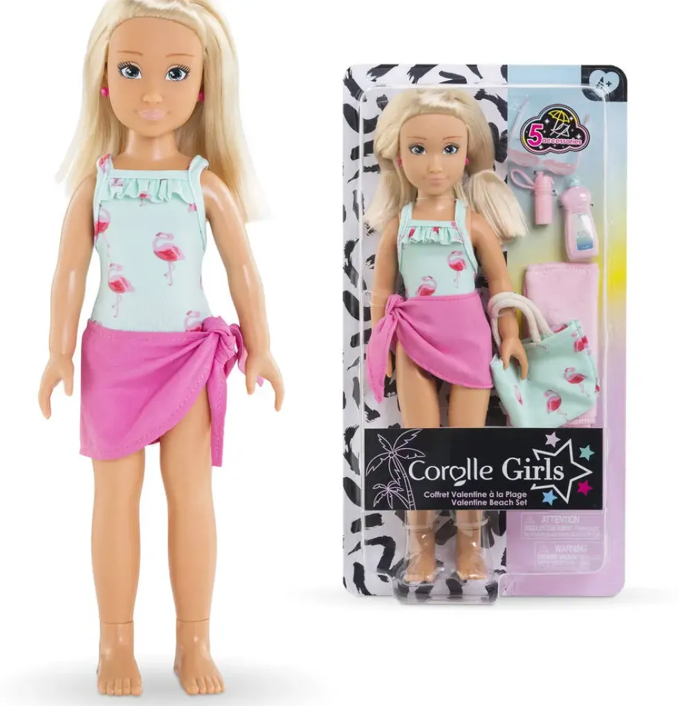 COROLLE GIRLS - POUPEE - COFFRET VALENTINE A LA PLAGE - COROLLE VETEMENTS 28 CM