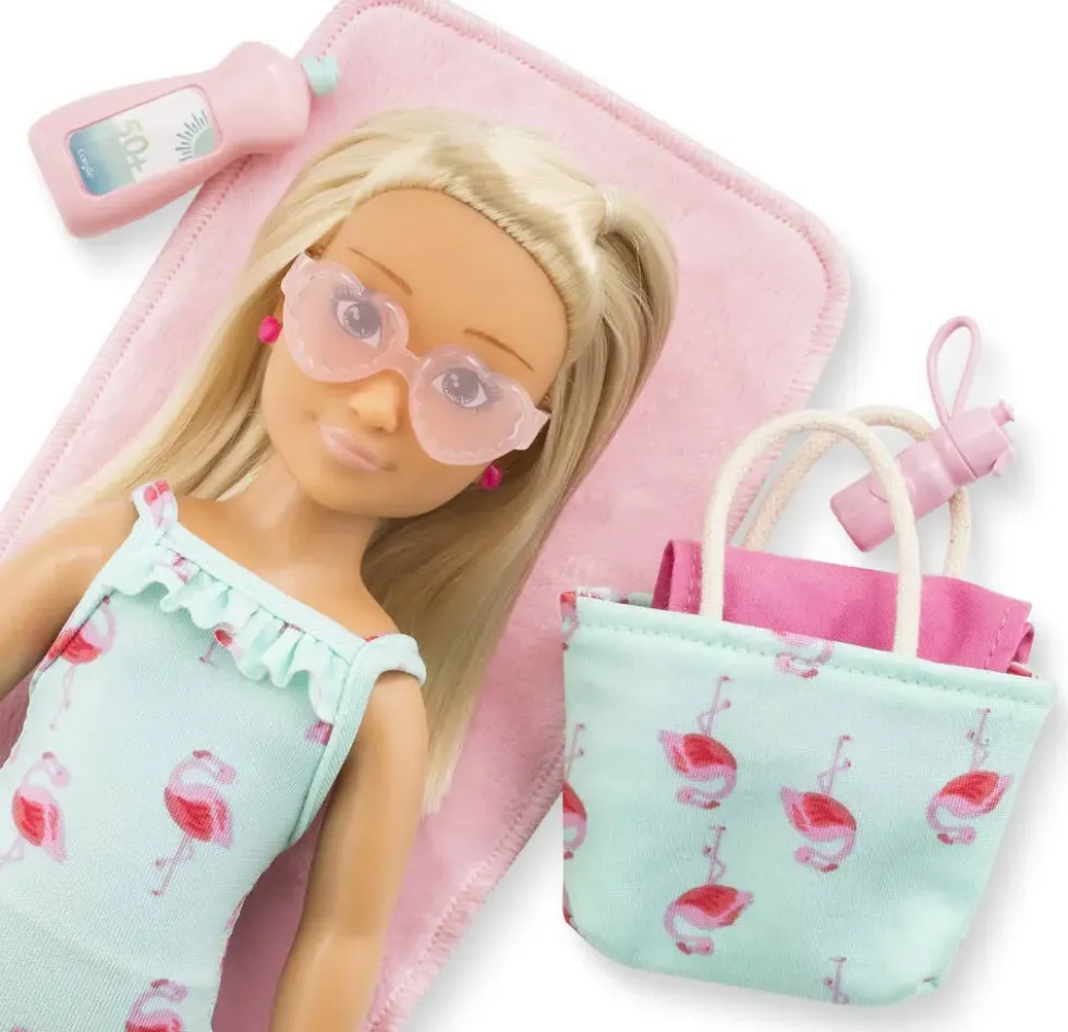 COROLLE GIRLS - POUPEE - COFFRET VALENTINE A LA PLAGE - COROLLE VETEMENTS 28 CM