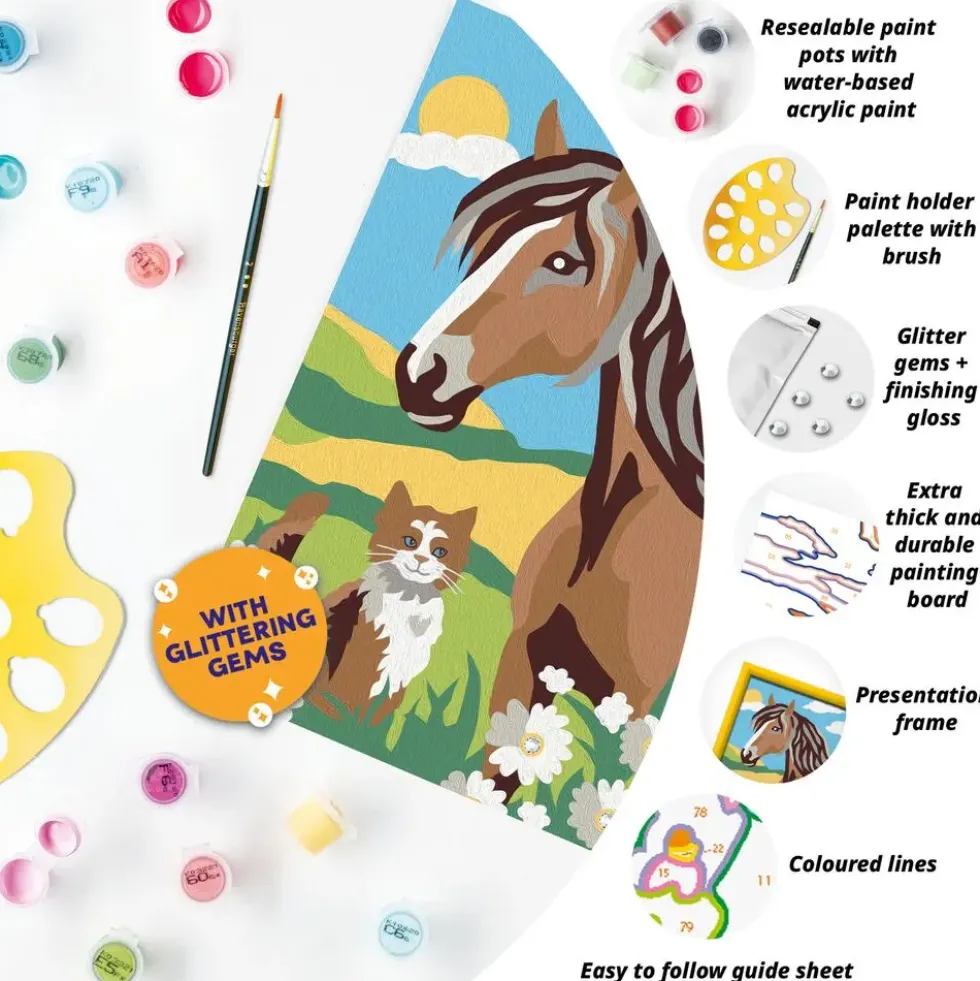 CREART KIDS - 13X18 CM - CHEVAL ET SOLEIL