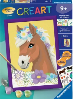 CREART KIDS18X24CMCHEVAL FLEURI