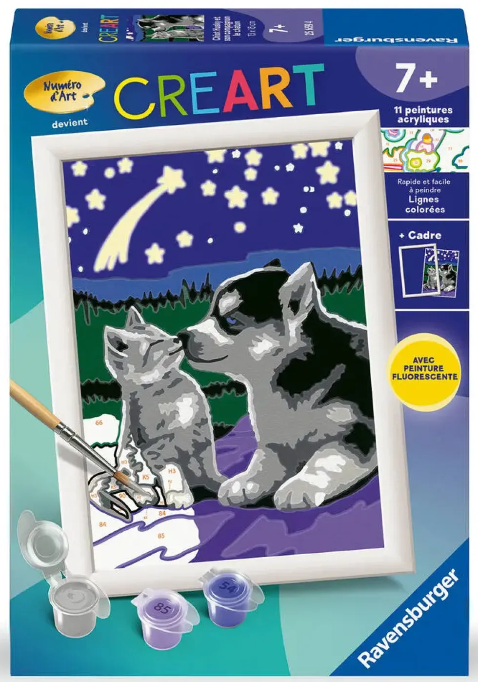 CREART KIDS13X18CMCHIOT HUSKY ET SON COMPAGNON LE CHATON