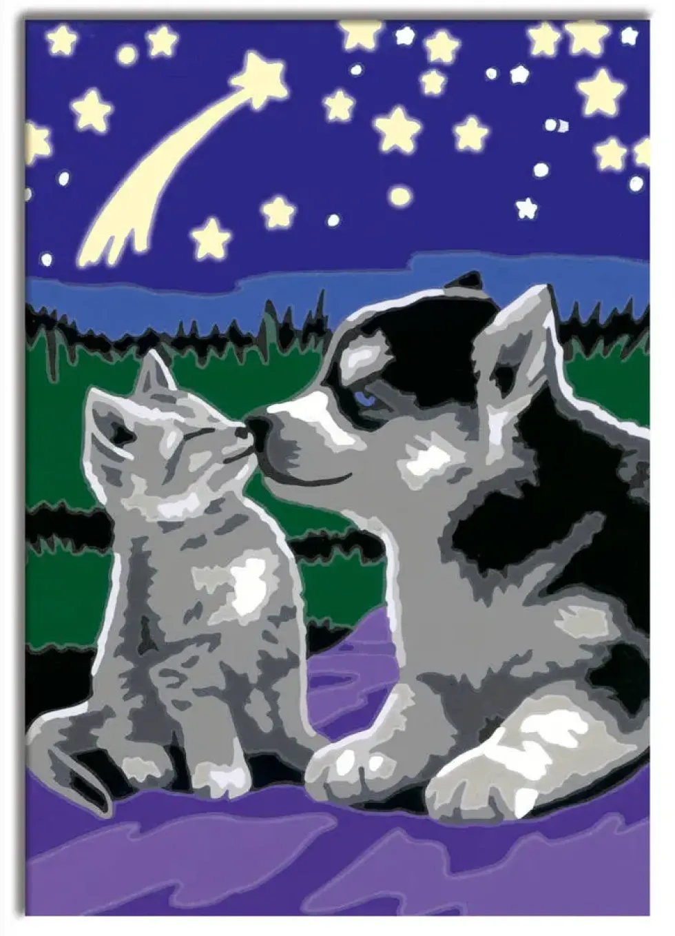 CREART KIDS13X18CMCHIOT HUSKY ET SON COMPAGNON LE CHATON