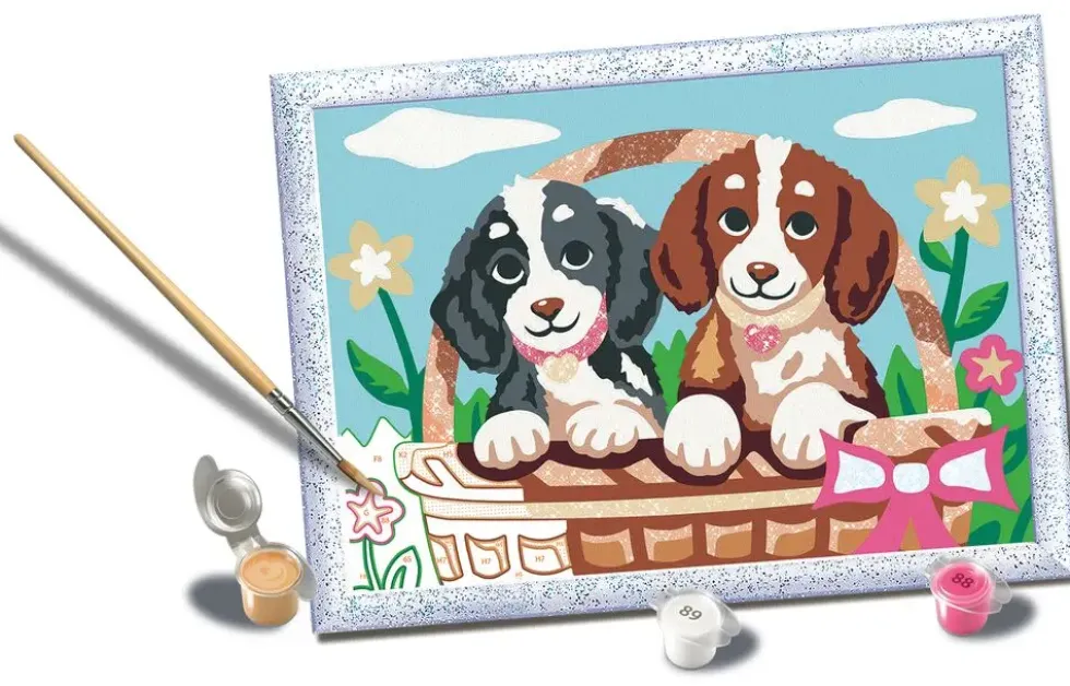 CREART KIDS - 18X24CM - CHIOTS DANS PANIER