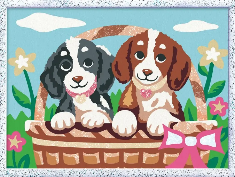 CREART KIDS - 18X24CM - CHIOTS DANS PANIER