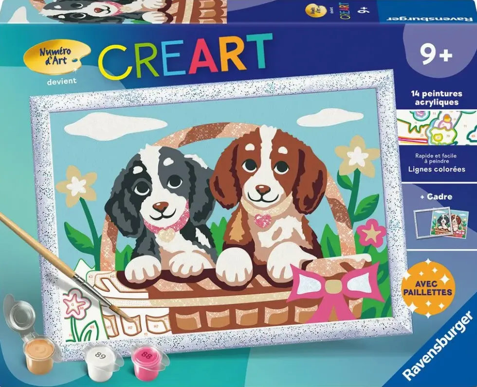CREART KIDS - 18X24CM - CHIOTS DANS PANIER