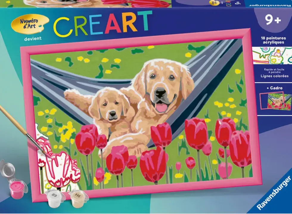 CREART KIDS31X21CMLABRADORS ET TULIPES