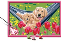CREART KIDS31X21CMLABRADORS ET TULIPES