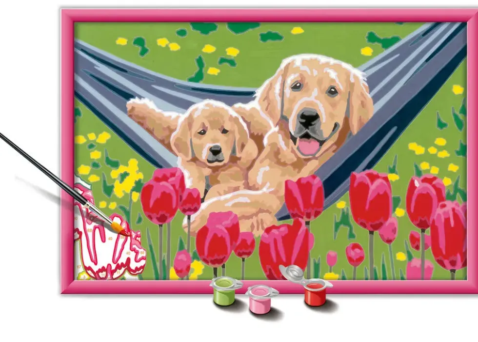 CREART KIDS31X21CMLABRADORS ET TULIPES